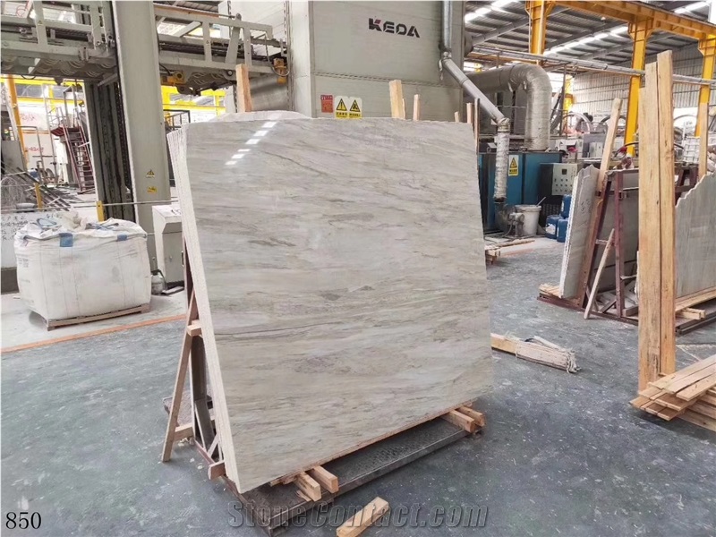 China Eurasian White Wood Marble Slab Wall Tiles