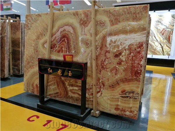 China Red Dragon Onyx Slab for Walling