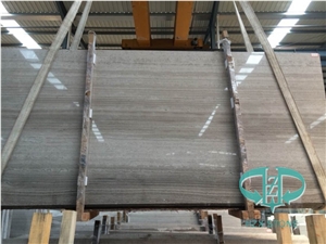 Chinese Natural Polished Grey Wooden White Marble