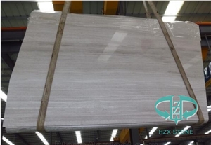 Chinese Natural Polished Wooden White Marble