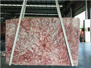 Chinese Red Valley Marble Slabs Tiles Veins