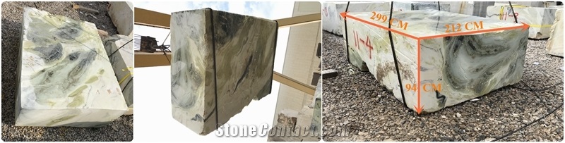 Dreaming Green Marble Luxury Stone Slab Bookmatch