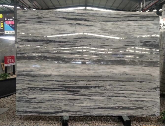 Elegant White Grey Galaxy Marble Floor Tiles