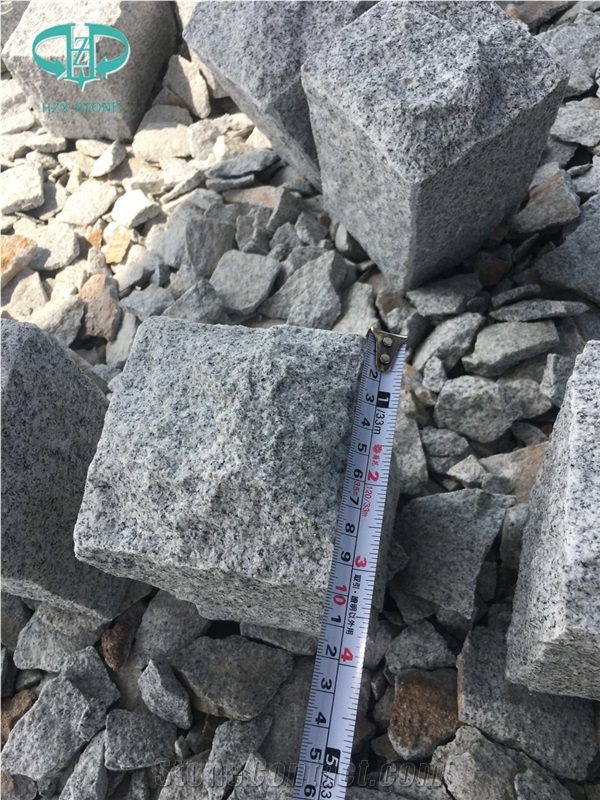 G633 Grey Granite Cobble Cube Stone