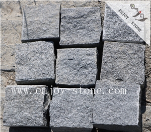 G654 Granite,Sesame Grey,Cube Stone Paver