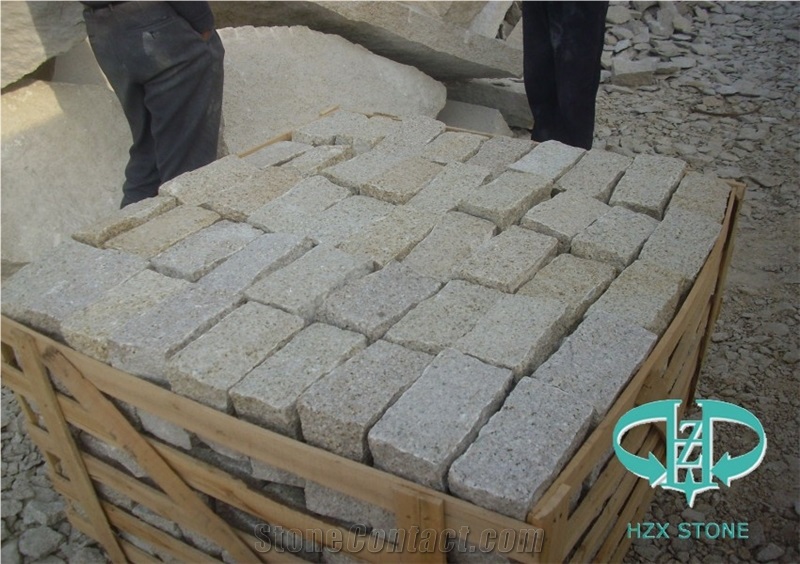 G682 Granite Cobbles with Natural Face