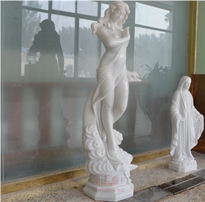 Moon God Sculpture European Figure Marble Carving