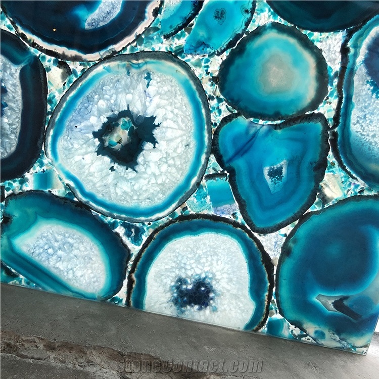 Natural Agate Wall Panel Backlit Translucent Stone
