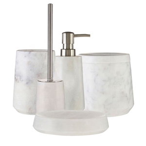 Natural White Marble Stone Bathroom Accessories