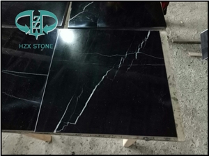 Nero Marquina Black Marble Slab Tile Floor Wall