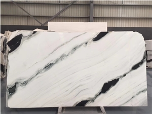 Panda White Marble Slab, Landscape Painting Marble