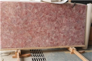 Pink Crystal Semiprecious Stone Wall Panels