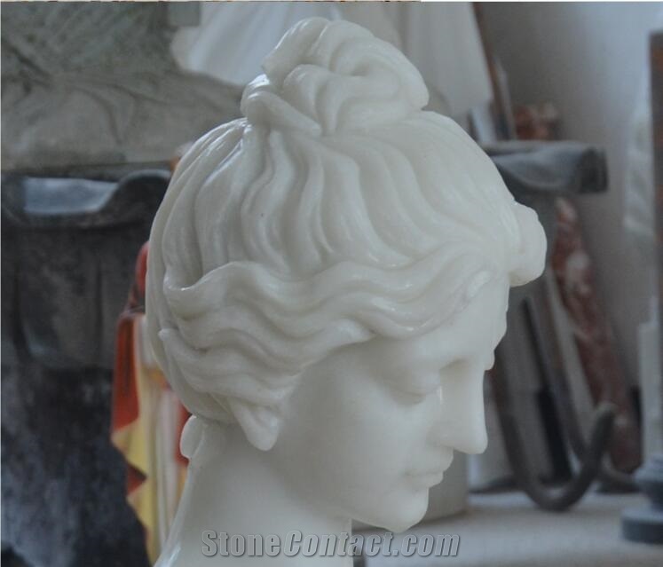 Red White Marble Western Figure Bust Head Statues