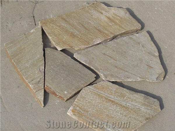 Rusty Yellow Slate Flagstone for Wall Tile, Landscaping Stone, Flagstone