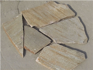 Rusty Yellow Slate Flagstone for Wall Tile, Landscaping Stone, Flagstone
