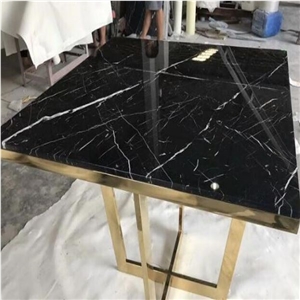 White Black Marble Coffee Table Top