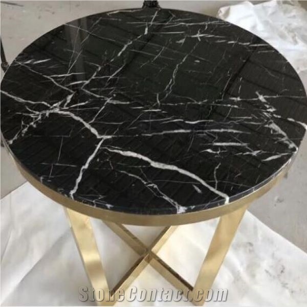 White Black Marble Coffee Table Top