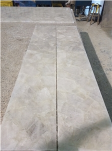 White Crystal Semiprecious Stone Wall Panels
