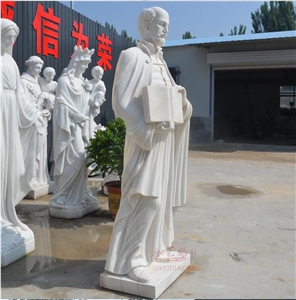 White Marble Catholic Church Human Carving Statues