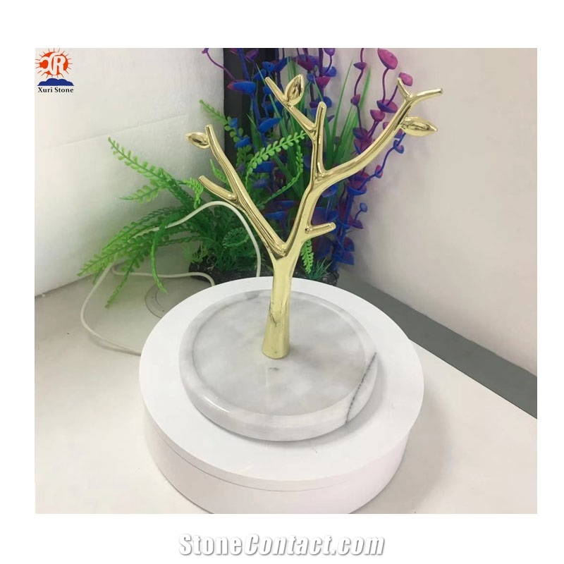 White Marble Small Tree Jewelry Display Stand