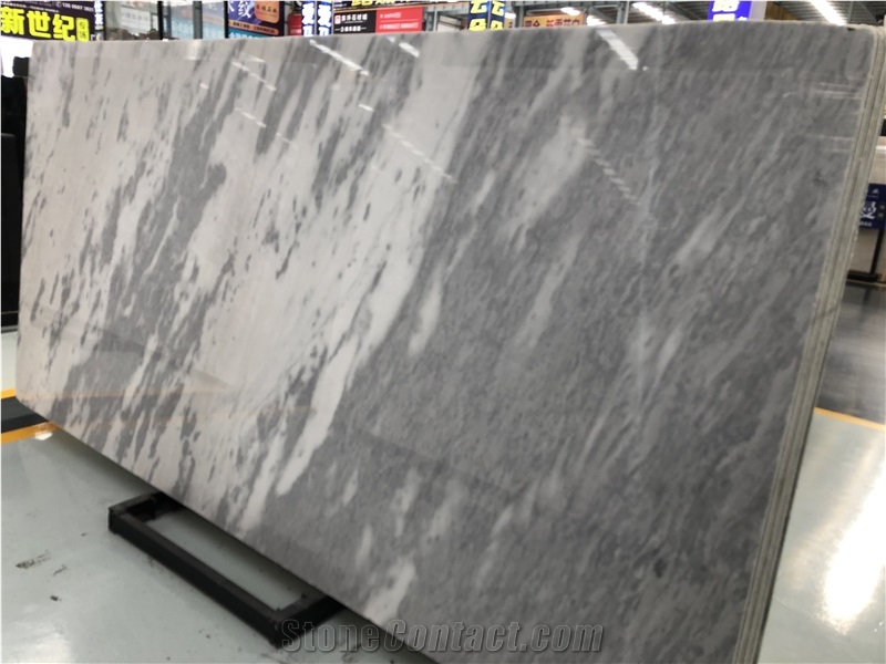 White Vein Dark Grey Marble Slab& Tiles