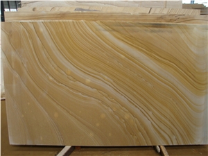 Wood Grain Yellow Marble for Interior Design