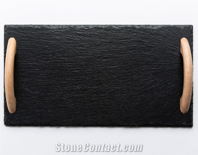 Natural Slate Plate Serving Pat with Handle