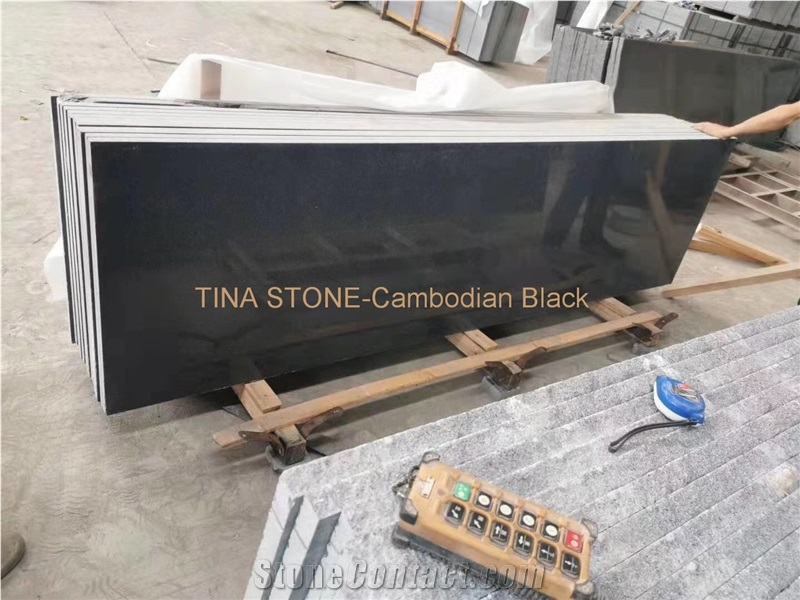 Cambodian Black Granite Tiles Slabs