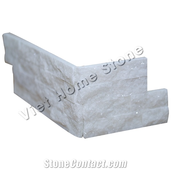 Coner Crystall White Marble Stacked Stone