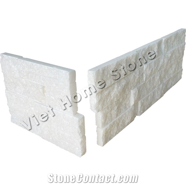Coner Crystall White Marble Stacked Stone