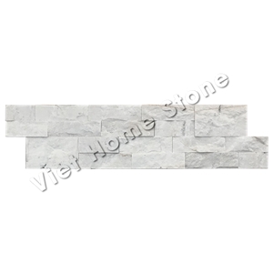 Mixed Chips Milky White Marble Wall Cladding Stone Veneer
