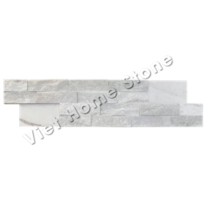 Mixed Chips Milky White Marble Wall Cladding Stone Veneer