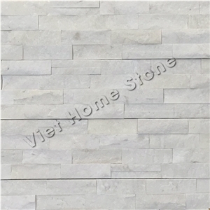 Mixed Chips Milky White Marble Wall Cladding Stone Veneer