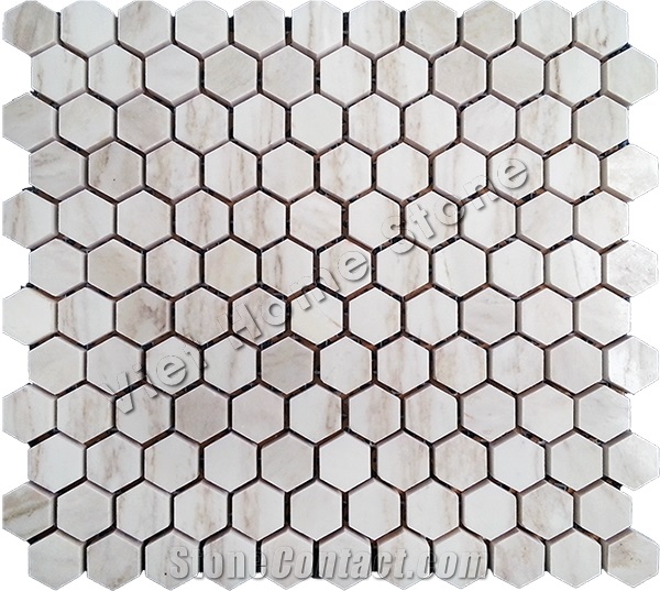 Polished Hexagon Mosaic Bathroom
