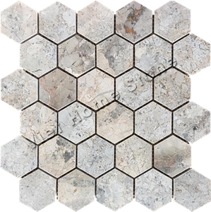 Polished Hexagon Mosaic Bathroom