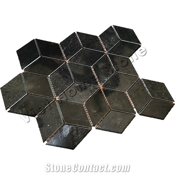 Vietnam Polished Black Chip Mosaic Tile