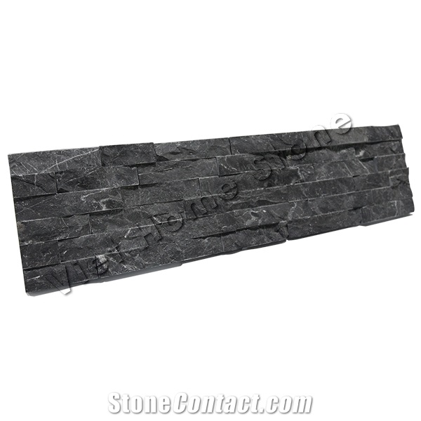 Vietnam Split Pure Black Marble Wall Panel