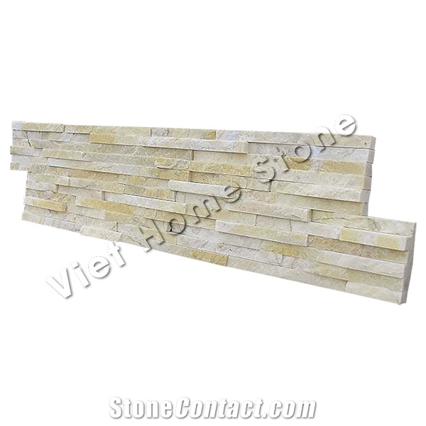 Vietnam Split Yellow Marble Ledge Stone