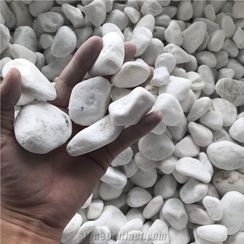 White Color Pebble Stone Landscaping Stone