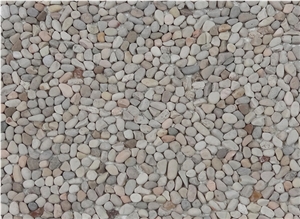 Ivory Color River Stone Pebbles on Mesh-4808