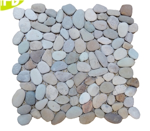 Khaki Pebble Marble Stone on Mesh Mosaic-Yas032