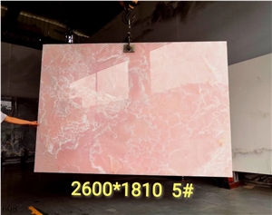 Afghan Pink Onyx Slab for Wall Cladding