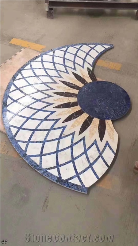 Blue Mosaic Medallions Flooring Decorative Tiles
