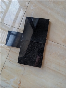 China Hebei Pure Black Polished Granite Floor Tile