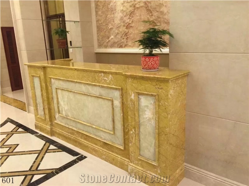 China Kellen Gold Marble Kellen Golden Slab Vanity