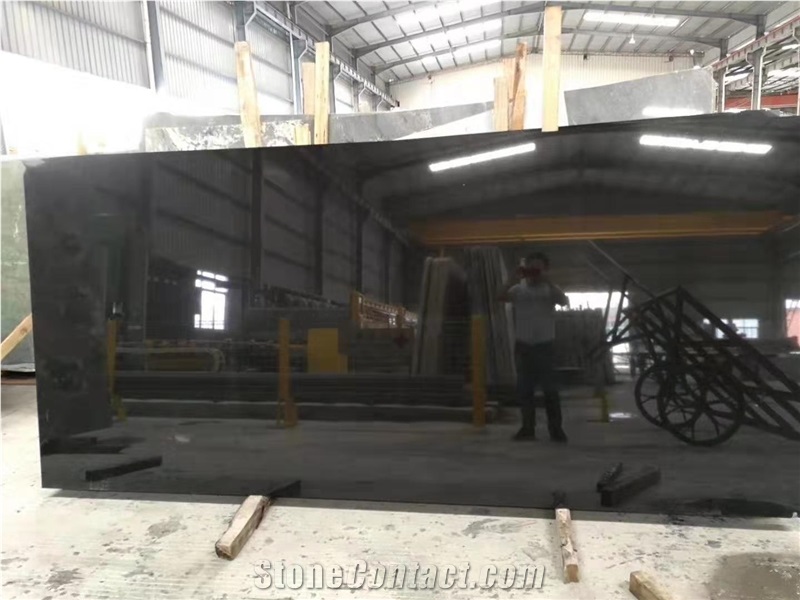 China Shanxi Absolute Black Granite Slabs For Flooring