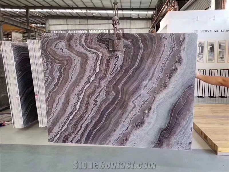 Cordillera Grey Marble Brown Wood Vein Stone Slab