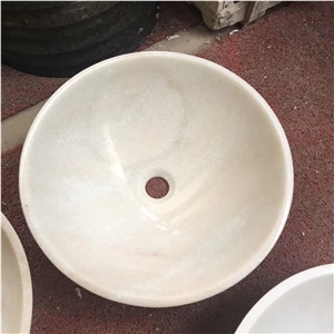 Guangxi White Marble Toilet Stone Lavabo Sinks