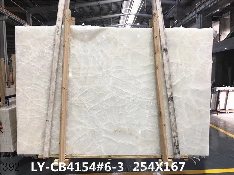 Ice Flake Jade White Onyx Slabs Wall Panels Tiles