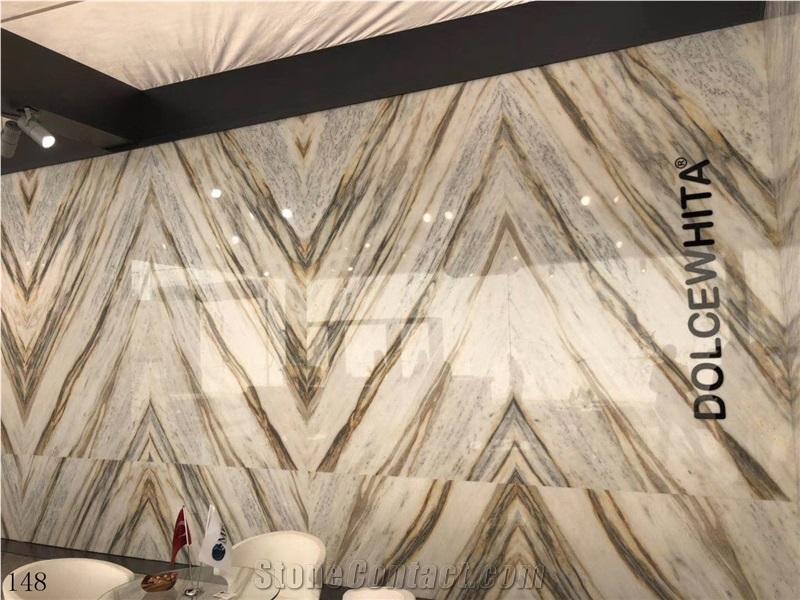 Lafite White Marble Golden Vein Wall Panels Tiles
